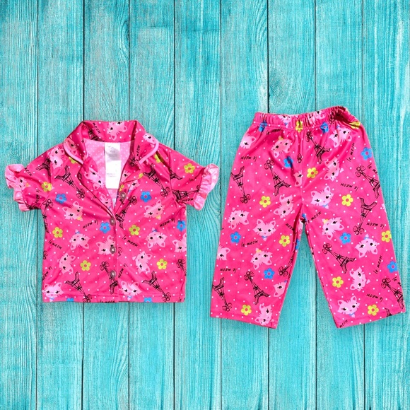 night life Pajamas Night Life Pink Le Meow Eiffel Tower Kitten